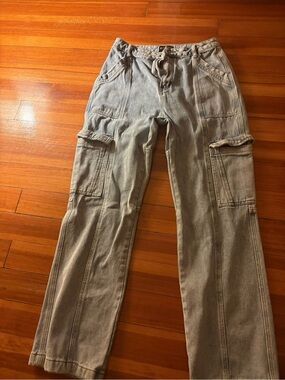 Kittenish Light Blue Denim Cargo Jeans